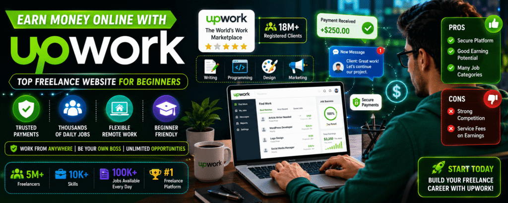 earn money online $100 a day using Upwork 